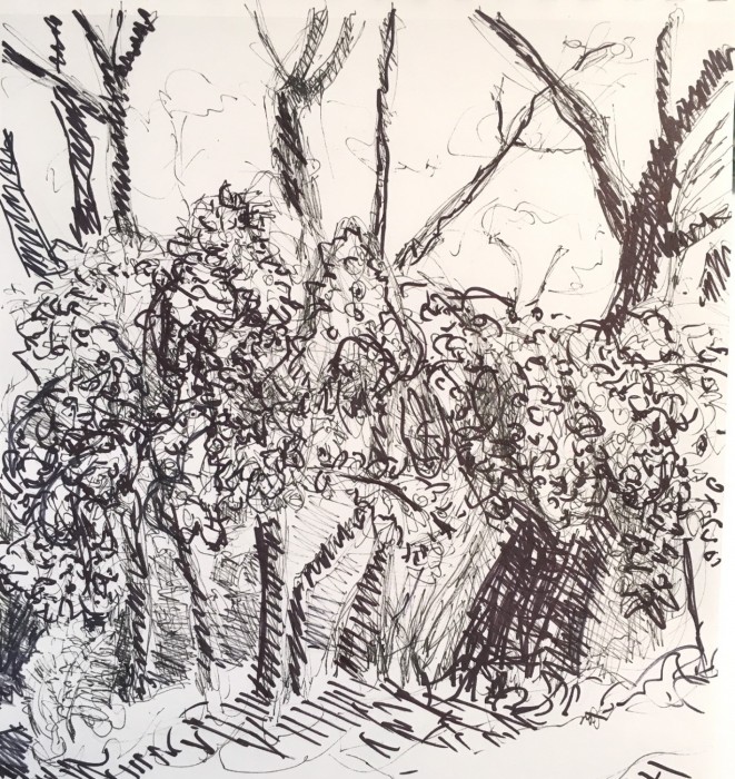 Memory Sketch. Marker on Watercolor Paper